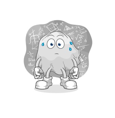 the ghost thinking hard vector. cartoon characte
