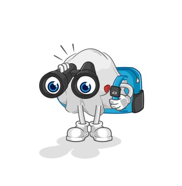 the ghost with binoculars character. cartoon mascot vecto