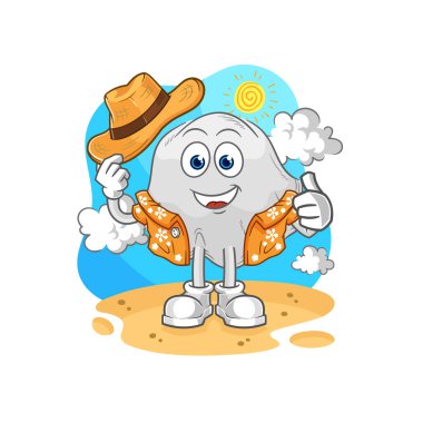 the ghost go on vacation. cartoon mascot vecto