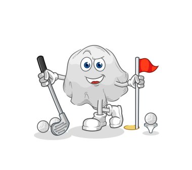 the ghost playing golf vector. cartoon characte