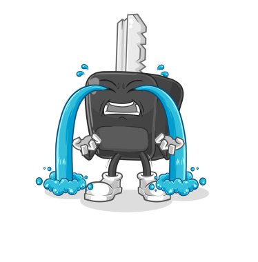 the car key crying illustration. character vecto