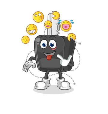 the car key laugh and mock character. cartoon mascot vecto