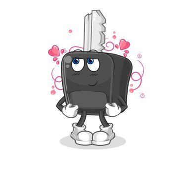 the car key shy vector. cartoon characte