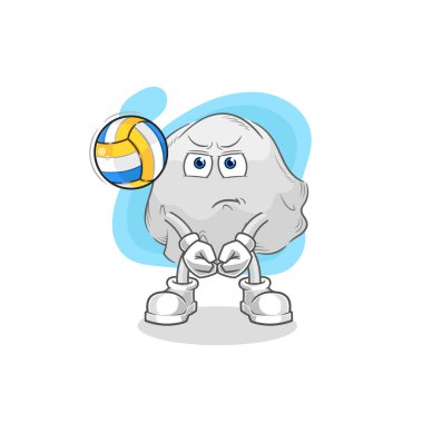 the ghost play volleyball mascot. cartoon vecto