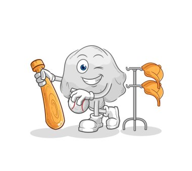 the ghost playing baseball mascot. cartoon vecto