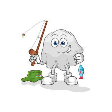 the ghost fisherman illustration. character vecto