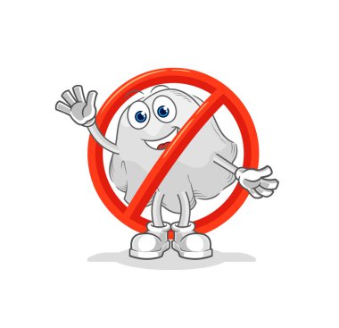the say no to ghost mascot. cartoon vecto