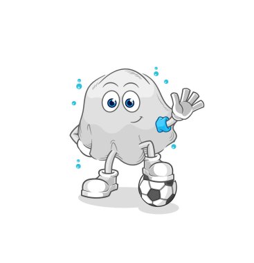 the ghost playing soccer illustration. character vecto
