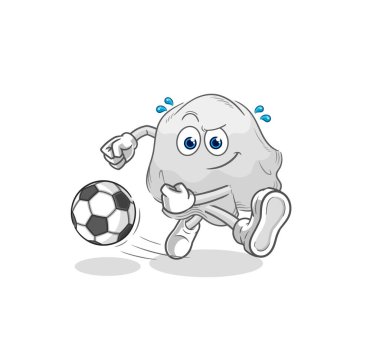 the ghost kicking the ball cartoon. cartoon mascot vecto