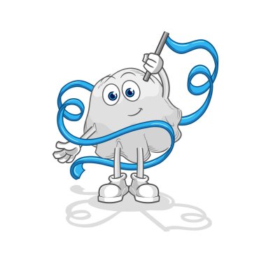 the ghost Rhythmic Gymnastics mascot. cartoon vecto