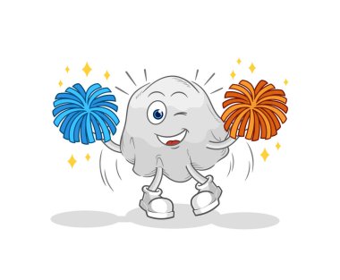 the ghost cheerleader cartoon. cartoon mascot vecto