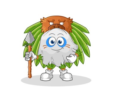 the ghost tribal man mascot. cartoon vecto