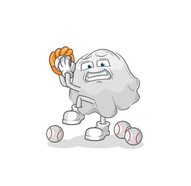 the ghost baseball pitcher cartoon. cartoon mascot vecto