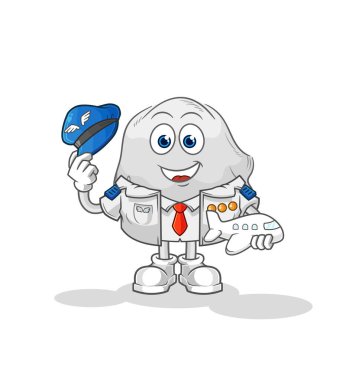 the ghost pilot mascot. cartoon vecto