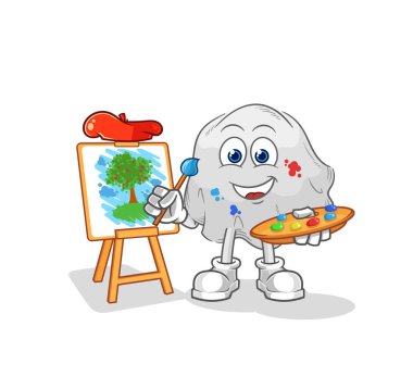 the ghost artist mascot. cartoon vecto