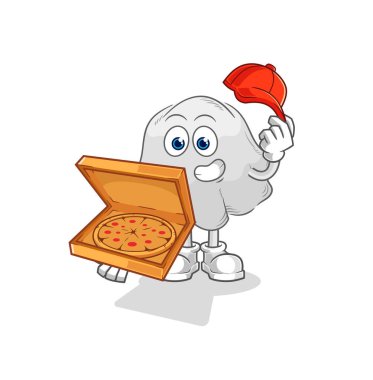 the ghost pizza delivery boy vector. cartoon characte
