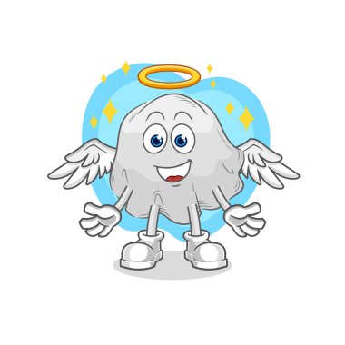the ghost angel with wings vector. cartoon characte