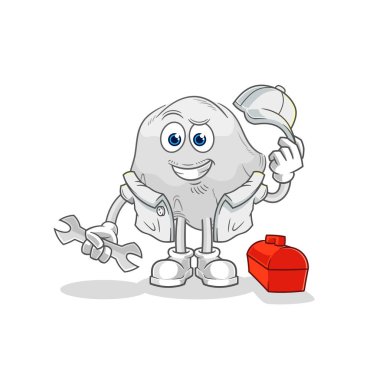 the ghost mechanic cartoon. cartoon mascot vecto