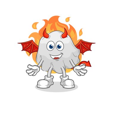 the ghost demon with wings character. cartoon mascot vecto