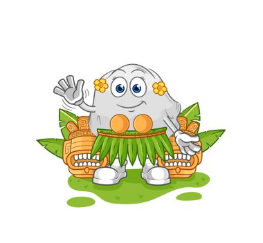 the ghost hawaiian waving character. cartoon mascot vecto