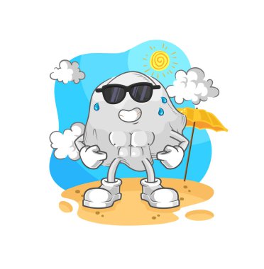 the ghost sunbathing in summer. character vecto