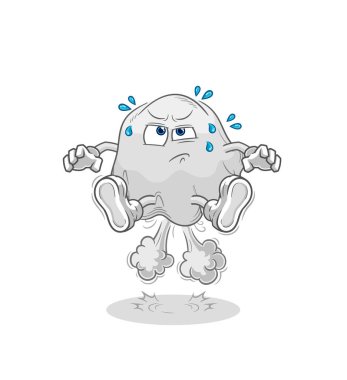 the ghost fart jumping illustration. character vecto
