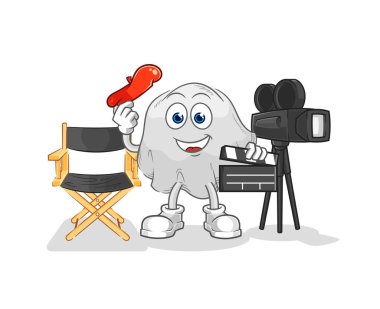 the ghost director mascot. cartoon vecto