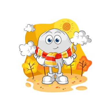the ghost in the autumn. cartoon mascot vecto