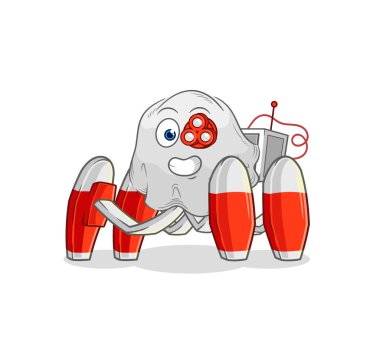 the ghost future robot vector. cartoon characte