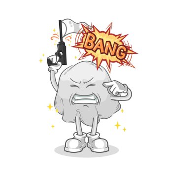 the ghost warning shot mascot. cartoon vecto