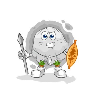 the ghost african tribal fighter mascot. cartoon vecto