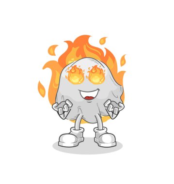 the ghost on fire mascot. cartoon vecto