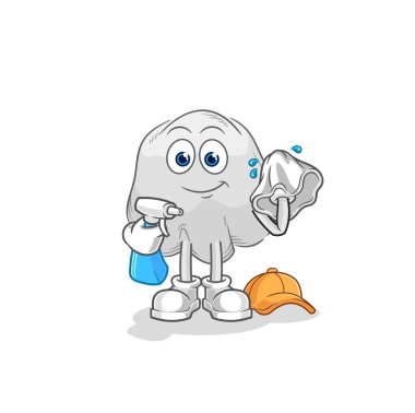 the ghost cleaner vector. cartoon characte
