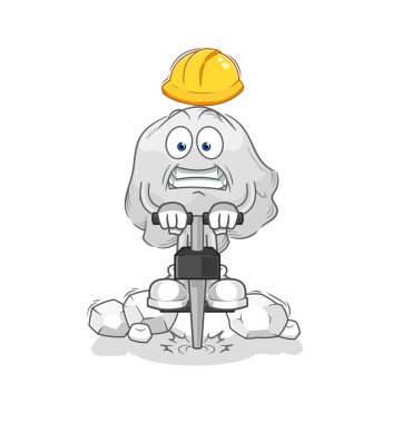 the ghost drill the ground cartoon character vecto
