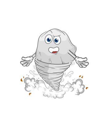 the ghost in the tornado cartoon character vecto