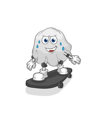 the ghost riding skateboard cartoon character vecto