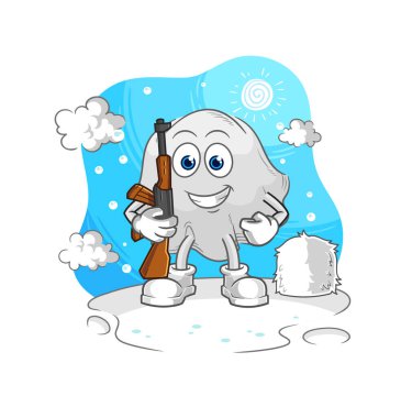 the ghost soldier in winter. character mascot vecto