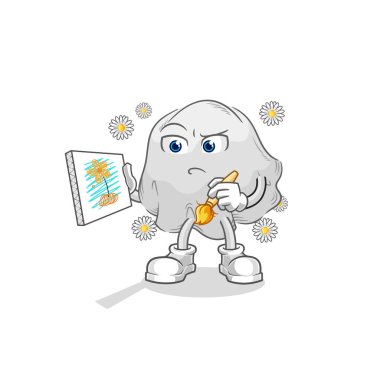 the ghost traditional painter cartoon character vecto