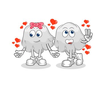 the ghost dating cartoon. character mascot vecto