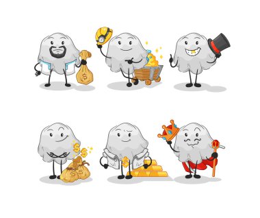 the ghost rich group character. cartoon mascot vecto