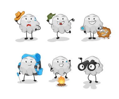 the ghost adventure group character. cartoon mascot vecto