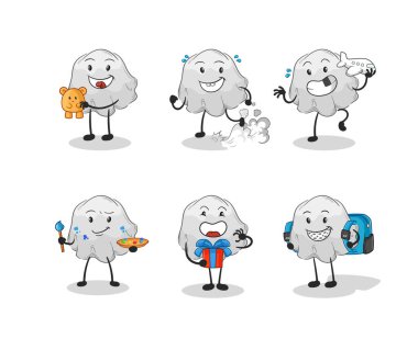 the ghost children group character. cartoon mascot vecto