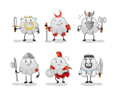 the ghost warrior group character. cartoon mascot vecto