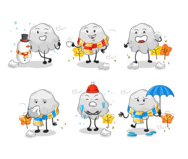 the ghost in cold weather character mascot vecto