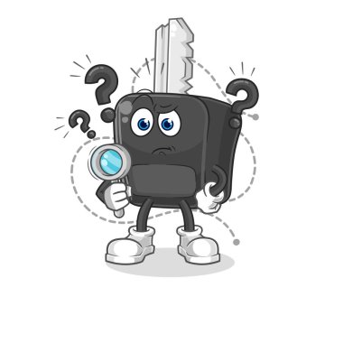 the car key searching illustration. character vecto