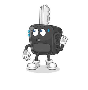 the car key eavesdropping vector. cartoon characte