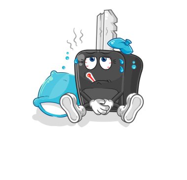 the car key sick vector. cartoon characte