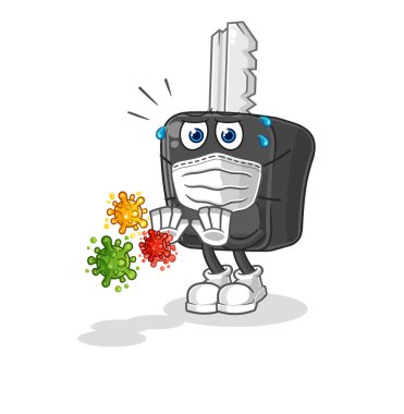 the car key refuse viruses cartoon. cartoon mascot vecto