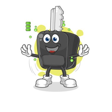 the car key full battery character. cartoon mascot vecto