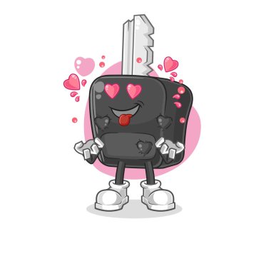 the car key fallin love vector. cartoon characte